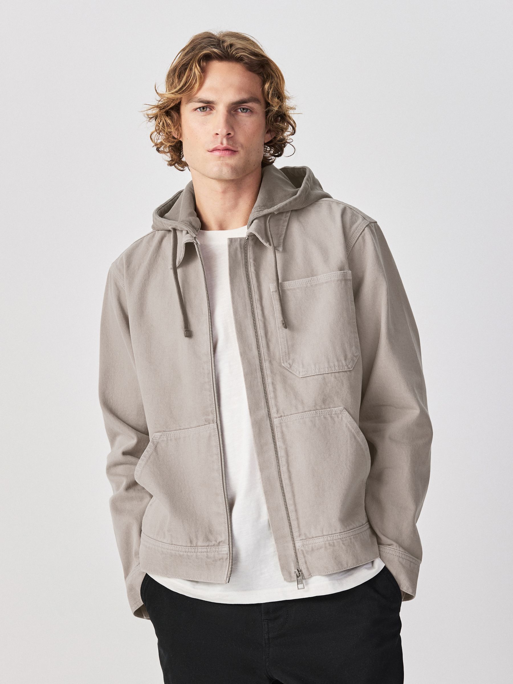 トップス STONE  zipup jacket 751563947 Buy Stone Denim Hooded Zip Through Jacket from Next USA