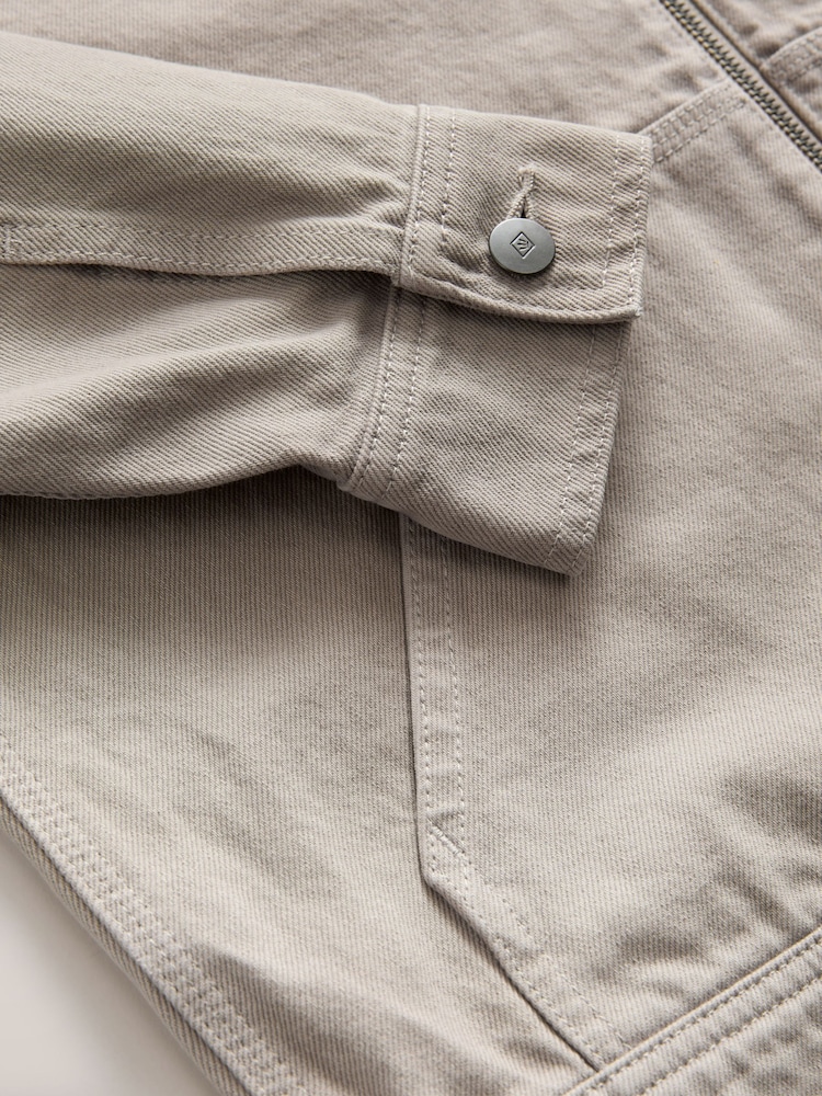 Stone Denim Hooded Zip Through Jacket - Image 12 of 12