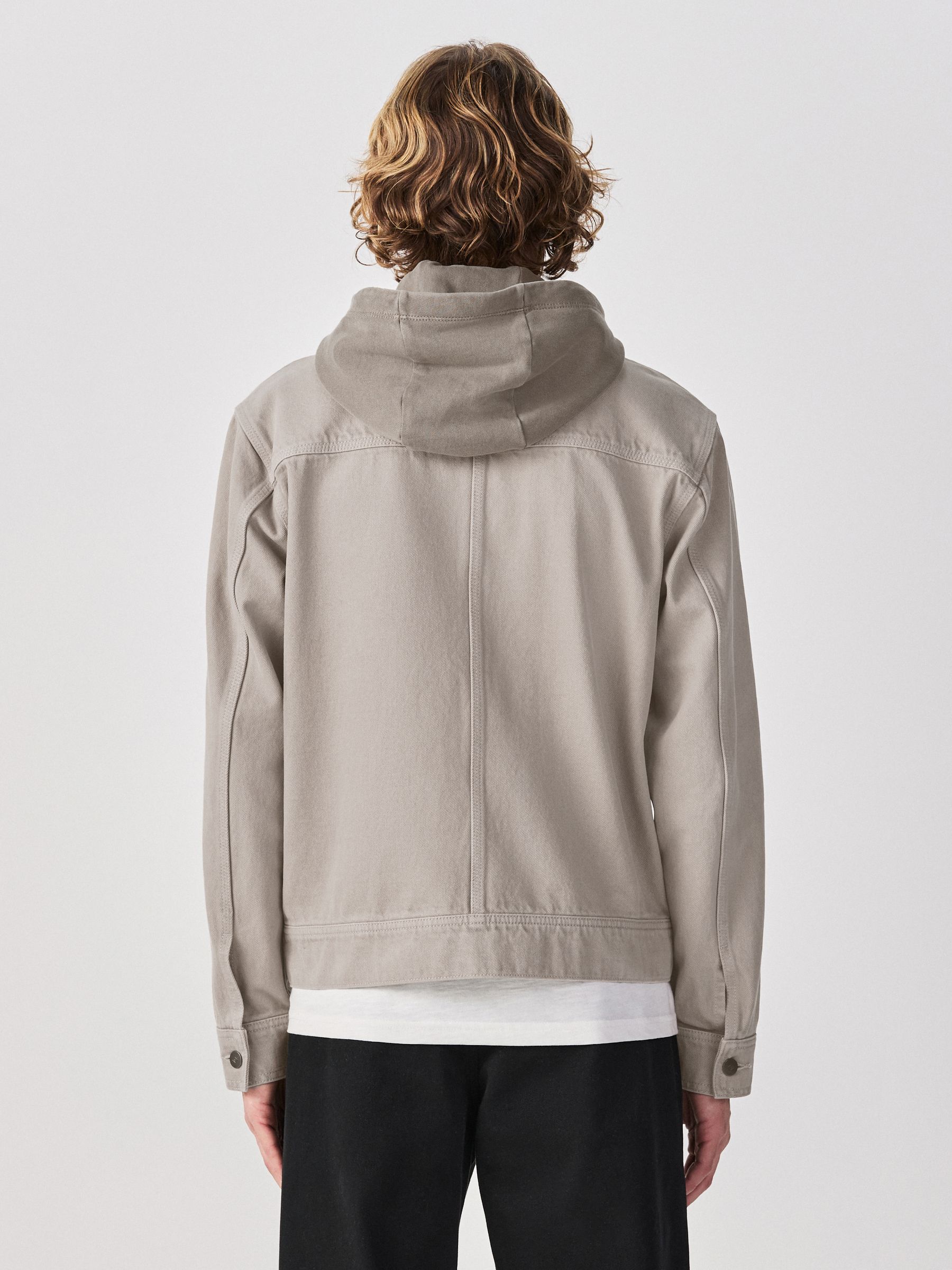 Buy Stone Denim Hooded Zip Through Jacket from Next USA