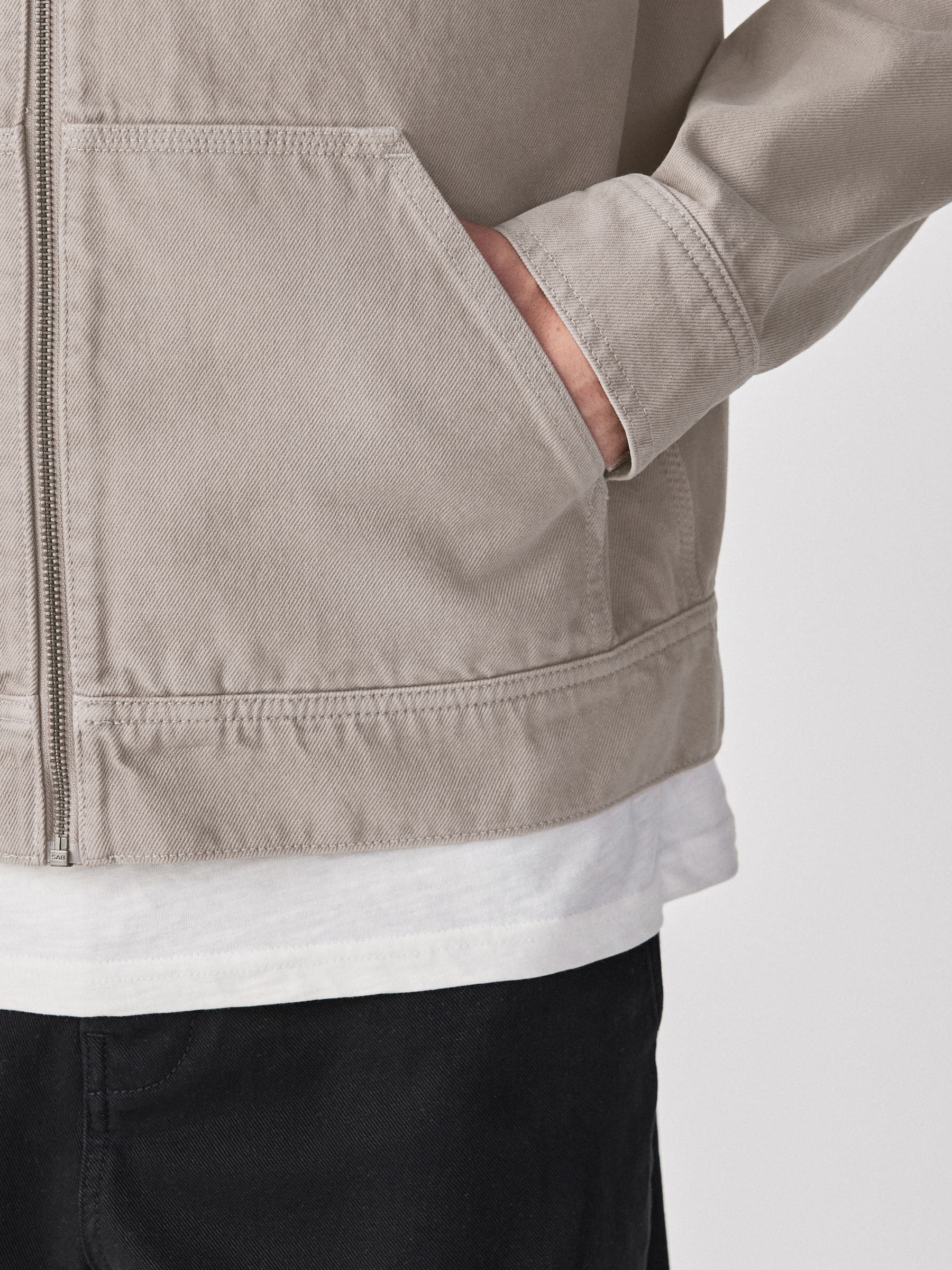 Buy Stone Denim Hooded Zip Through Jacket from Next Singapore