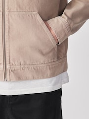 Stone Denim Hooded Zip Through Jacket - Image 5 of 7