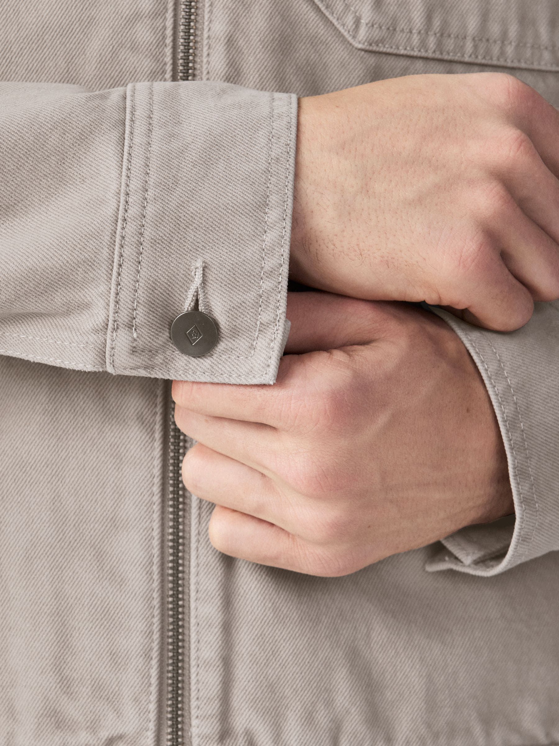 Buy Stone Denim Hooded Zip Through Jacket from Next USA