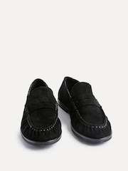 Preto - Linzi Belmont Suede Leather Ruched Loafers - Imagem 3 de 5