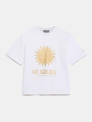 Mint Velvet Gold White Foil Soleil 100% Cotton T-Shirt - Image 7 of 8