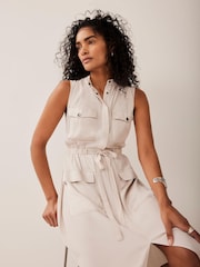 Mint Velvet Natural Utility Midi Dress - Image 2 of 8