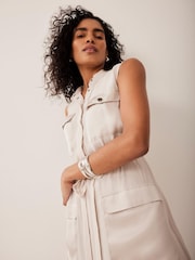 Mint Velvet Natural Utility Midi Dress - Image 6 of 8