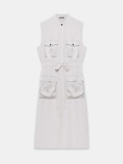 Mint Velvet Natural Utility Midi Dress - Image 7 of 8