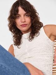 Whistles White Textured Tank - Image 3 of 5