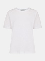 Whistles Broderie Sleeve Detail 100% Cotton T-Shirt - Imagen 5 de 5