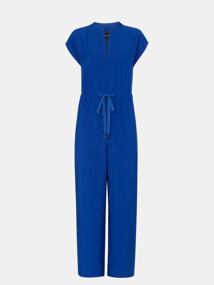 Whistles Blue Sleeveless Drawstring Jumpsuit - Image 5 of 5