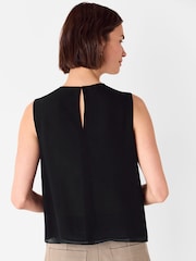 Whistles Black Frill Sleeveless Top - Image 2 of 5