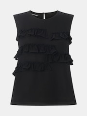 Whistles Black Frill Sleeveless Top - Image 5 of 5