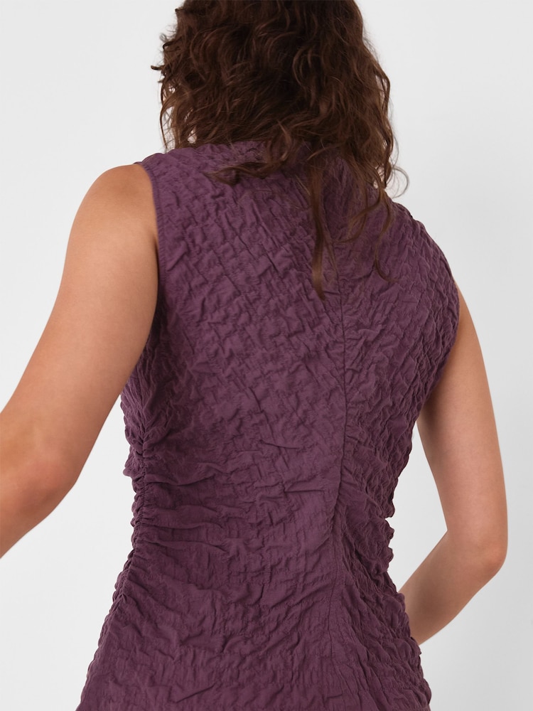 Whistles Plum Cotton Textured Tops - Imagem 2 de 5