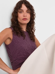 Whistles Plum Cotton Textured Tops - Imagem 3 de 5