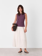 Whistles Plum Cotton Textured Tops - Imagem 4 de 5