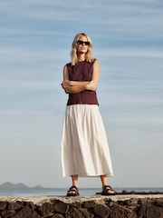 Whistles Plum Cotton Textured Tops - Imagem 5 de 5
