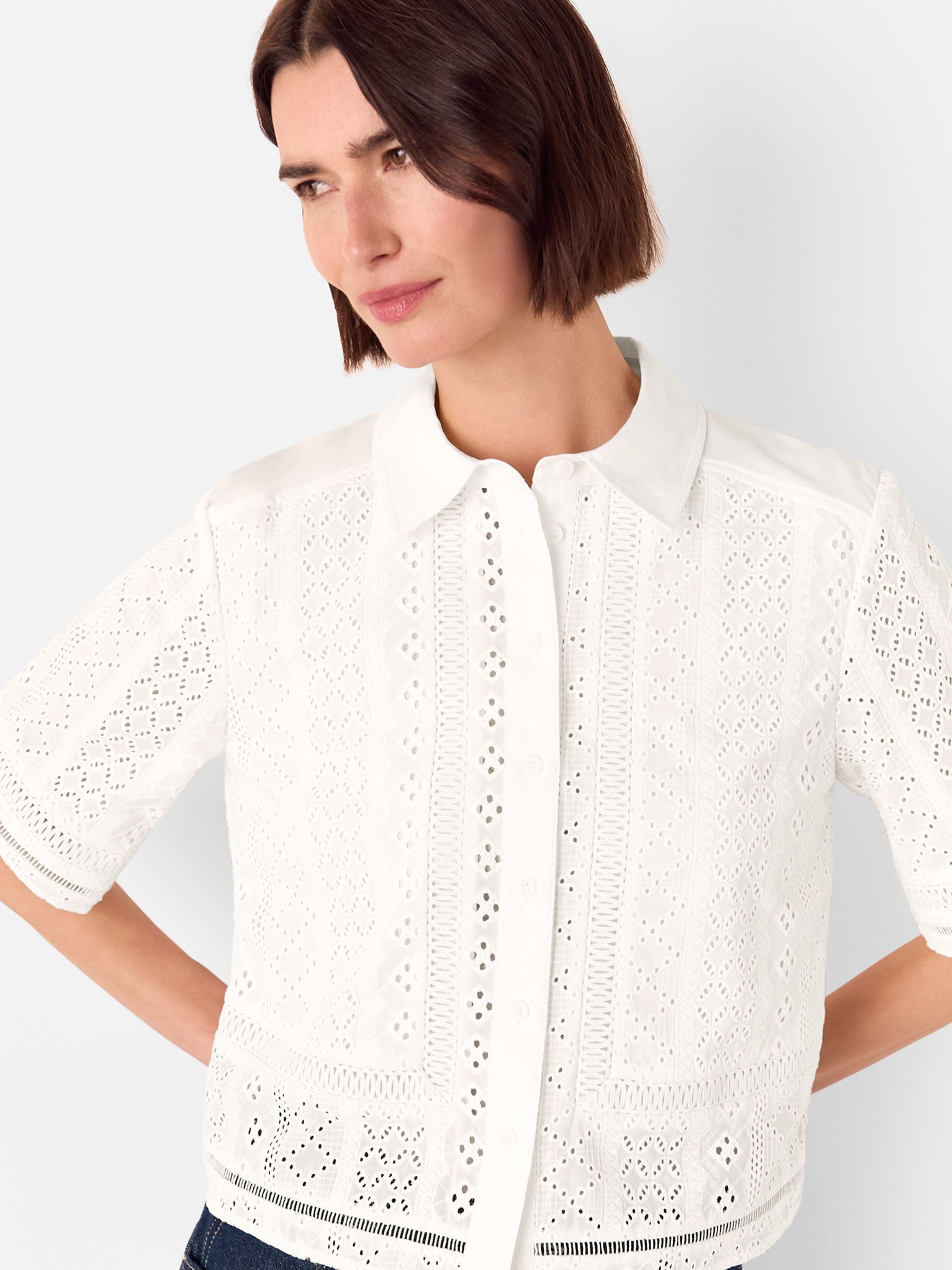 Buy Whistles White Broderie Shirt from Next Canada