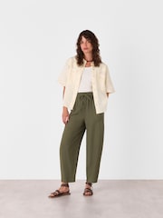 Whistles Green Tie Waist Trousers - Image 3 of 5
