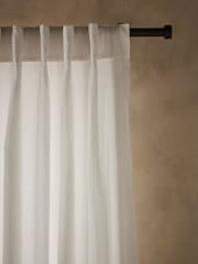 White Cotton Muslin Multi Way Header Lined Curtains - Image 1 of 9