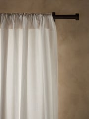 White Cotton Muslin Multi Way Header Lined Curtains - Image 2 of 9