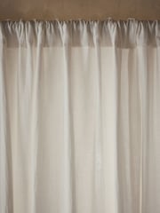 White Cotton Muslin Multi Way Header Lined Curtains - Image 3 of 9