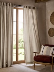 Natural Cotton Muslin Multi Way Header Lined Curtains - Image 1 of 9