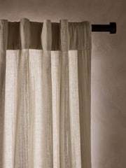Natural Cotton Muslin Multi Way Header Lined Curtains - Image 7 of 9