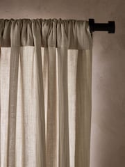 Natural Cotton Muslin Multi Way Header Lined Curtains - Image 8 of 9