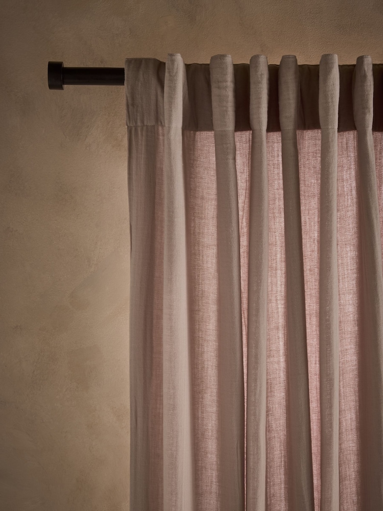 Mink Natural Cotton Muslin Multi Way Header Lined Curtains - Image 1 of 9 Mink Natural Cotton Muslin Multi Way Header Lined Curtains - Image 1 of 9