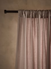 Mink Natural Cotton Muslin Multi Way Header Lined Curtains - Image 2 of 9