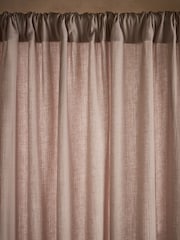 Mink Natural Cotton Muslin Multi Way Header Lined Curtains - Image 3 of 9