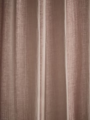 Mink Natural Cotton Muslin Multi Way Header Lined Curtains - Image 6 of 9