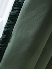 ستائر معتمة/عازلة للحرارة بفتحات، مزينة بشراشيب مخملية غير لامعة - صورة 5 من 6