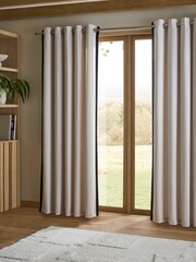 Contrast Border Leading Edge Eyelet Lined Curtains - Bild 1 von 5