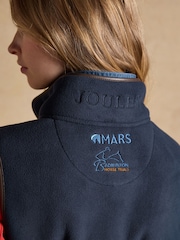 Joules Official Badminton Navy Blue Horse Trials Heritage Fleece Gilet - Image 10 of 15