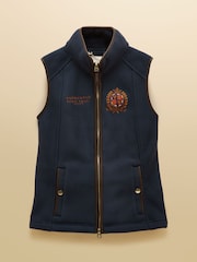 Joules Official Badminton Navy Blue Horse Trials Heritage Fleece Gilet - Image 12 of 15