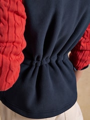 Joules Official Badminton Navy Blue Horse Trials Heritage Fleece Gilet - Image 14 of 15