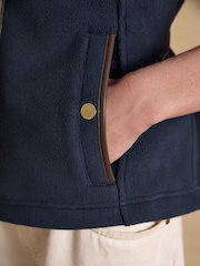 Joules Official Badminton Navy Blue Horse Trials Heritage Fleece Gilet - Image 5 of 15