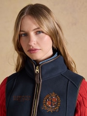 Joules Official Badminton Navy Blue Horse Trials Heritage Fleece Gilet - Image 9 of 15