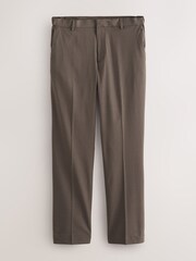 Taupe Brown Muscle Fit Elasticated Waist Motionflex Stretch Smart Trousers - Image 1 of 6