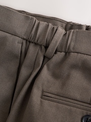 Taupe Brown Muscle Fit Elasticated Waist Motionflex Stretch Smart Trousers - Image 10 of 10