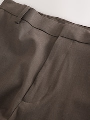 Taupe Brown Muscle Fit Elasticated Waist Motionflex Stretch Smart Trousers - Image 7 of 10