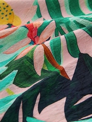 Estampado tropical coral - Vestido de verano de tirantes a media pierna - Imagen 7 de 7