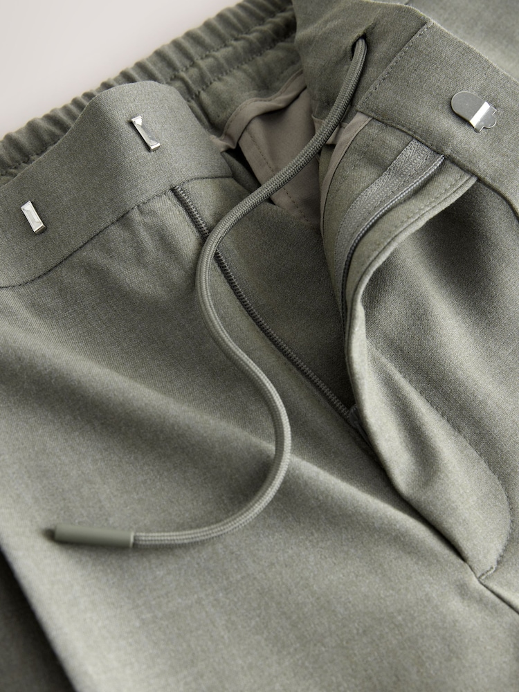 Sage Green Regular Tapered Fit N. Premium Smart Trousers with Elasticated Waistband - Image 2 of 3