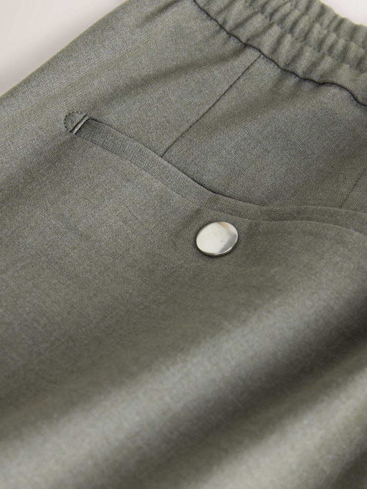 Sage Green Regular Tapered Fit N. Premium Smart Trousers with Elasticated Waistband - Image 3 of 3