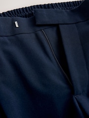 Navy Blue Regular Tapered Fit N. Premium Smart Trousers with Elasticated Waistband - Image 6 of 7