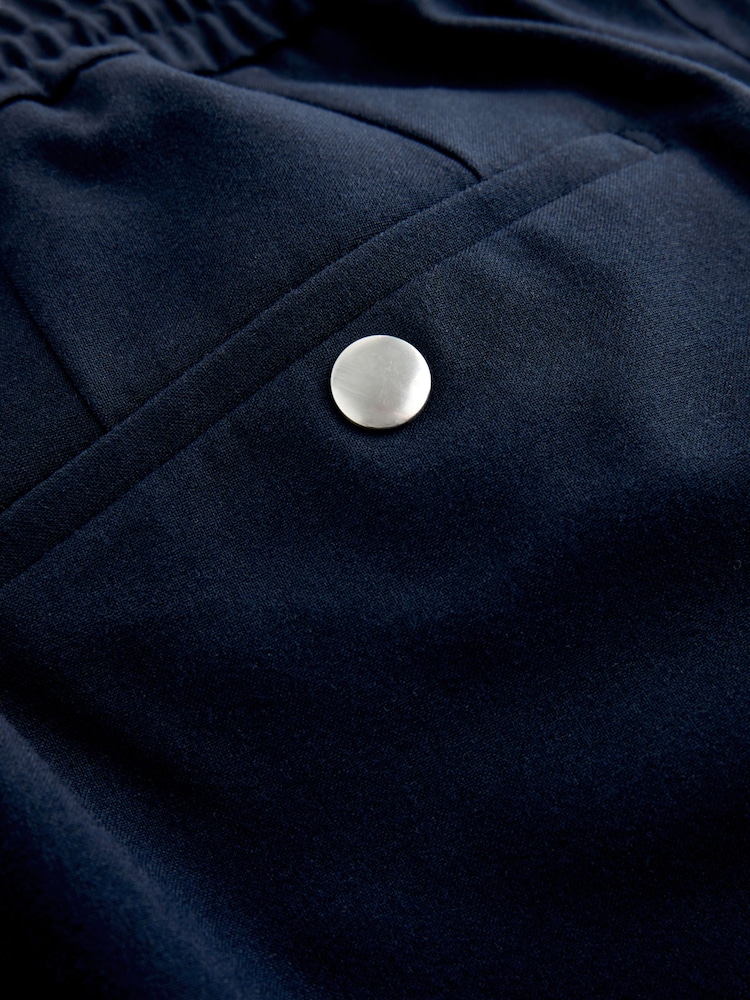 Navy Blue Regular Tapered Fit N. Premium Smart Trousers with Elasticated Waistband - Image 7 of 7