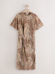 Leopard Print Jersey Twist T-Shirt Summer Dress - Image 5 of 8