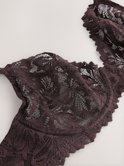Chocolate Brown DD+ Non Pad Plunge Lace Ultimate Comfort Bra - Image 7 of 8