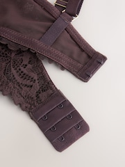 Chocolate Brown DD+ Non Pad Plunge Lace Ultimate Comfort Bra - Image 9 of 9